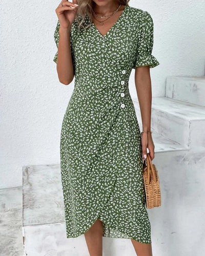 Annabelle™ - Short Sleeve Floral Print Dress