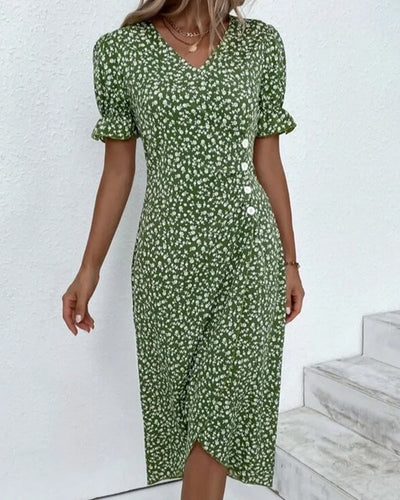 Annabelle™ - Short Sleeve Floral Print Dress