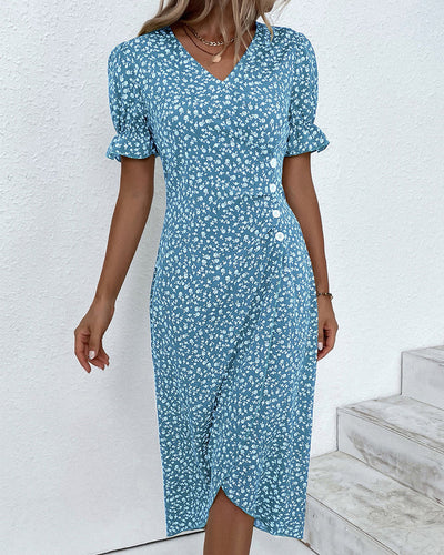 Annabelle™ - Short Sleeve Floral Print Dress