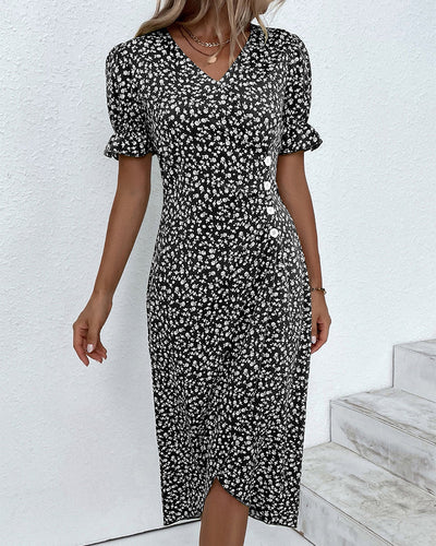 Annabelle™ - Short Sleeve Floral Print Dress
