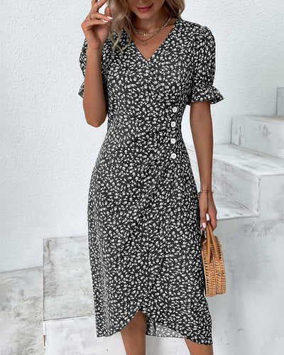 Annabelle™ - Short Sleeve Floral Print Dress