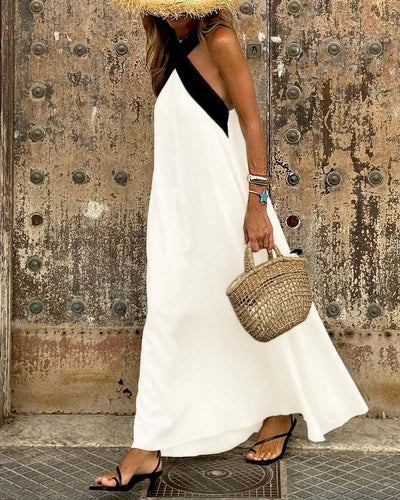 Ester™ - Elegant Maxi Dress with Cross Back