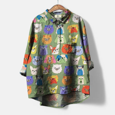 Isadora™ - Trendy Blouse with Art Print
