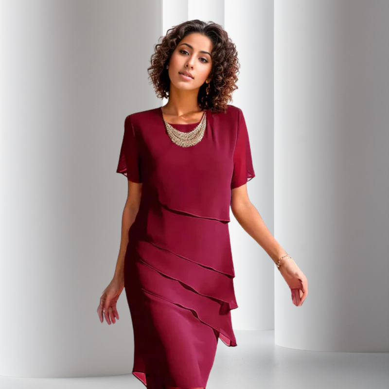 Esmeralda™ - Pleated Chiffon Dress