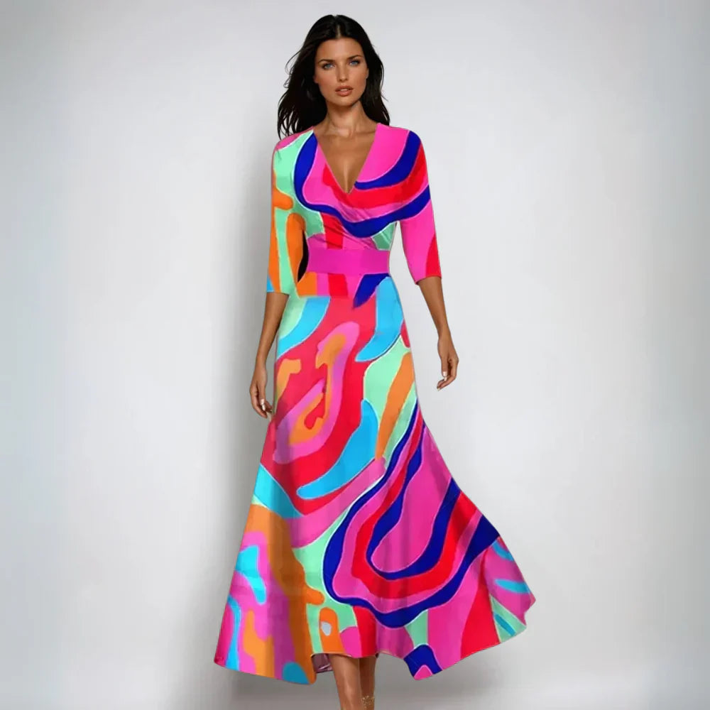 Georgina™ - Maxi Wrap Dress with Flowers