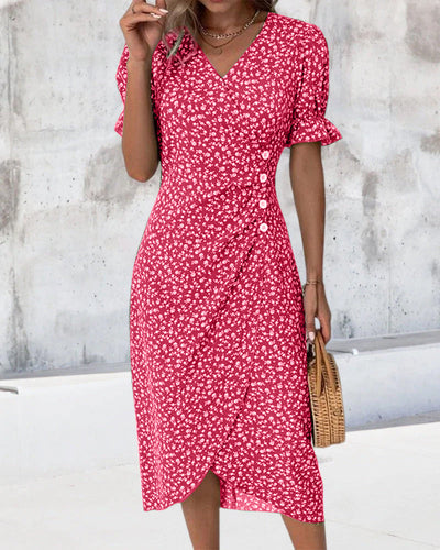 Annabelle™ - Short Sleeve Floral Print Dress