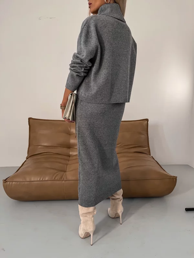 Nicole™ - Cozy Sophisticated Turtleneck Dress Set