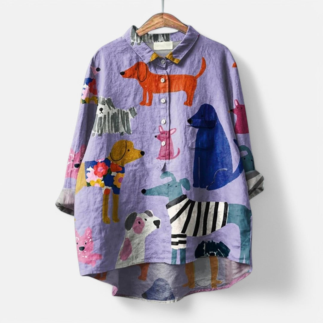 Isadora™ - Trendy Blouse with Art Print