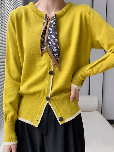 Aurora™ - Vintage Crew Neck knitted Cardigan