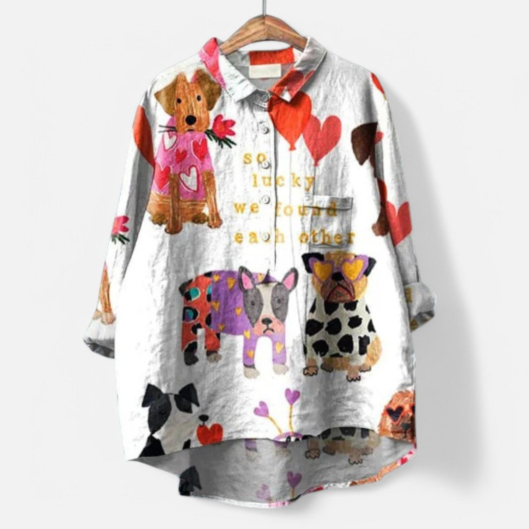 Isadora™ - Trendy Blouse with Art Print