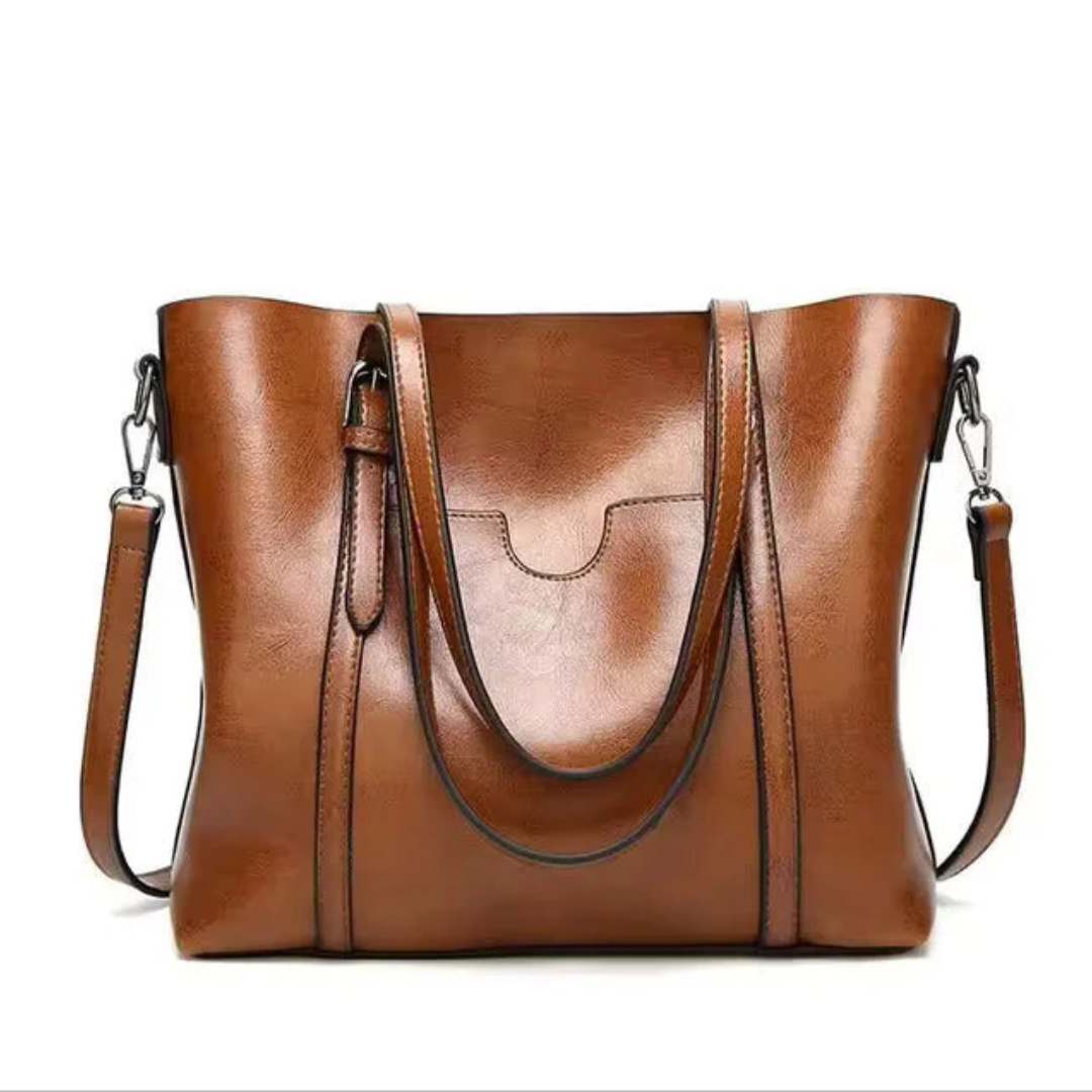 Anna's Luxe Classic | Faux Leather Shoulder Tote