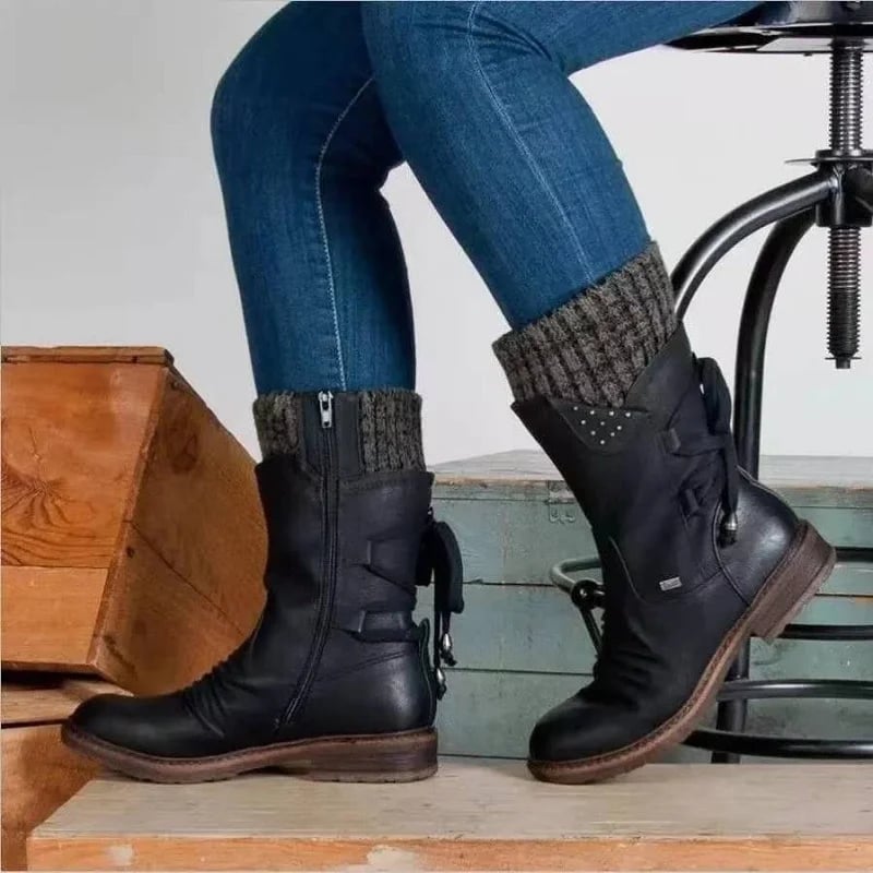 Catherine™ - Premium Waterproof Boots with Mid-Calf Zipper