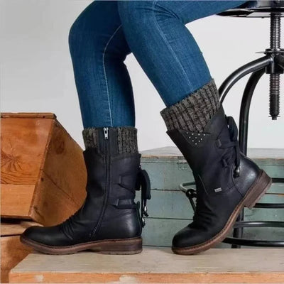 Catherine™ - Premium Waterproof Boots with Mid-Calf Zipper