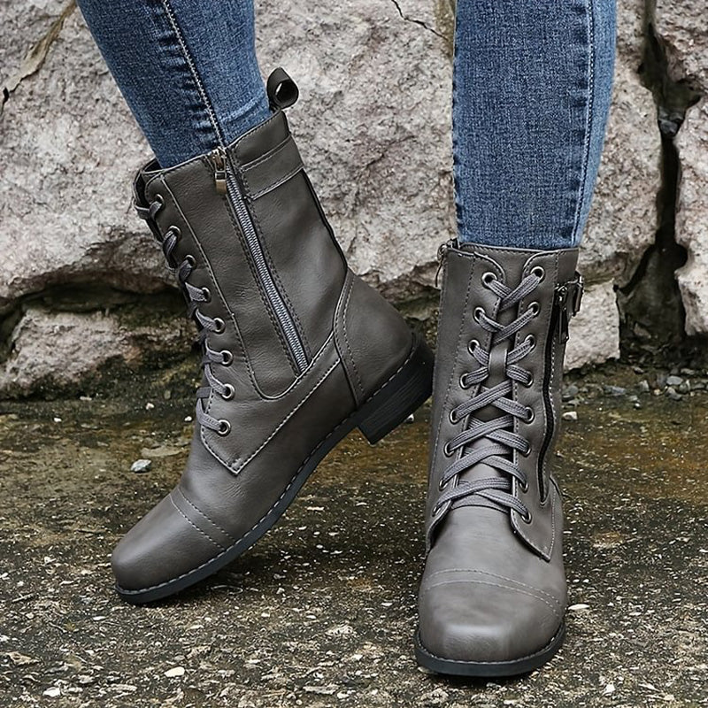 Charlotte™ - Orthopedic Round Toe Side Zip Boots